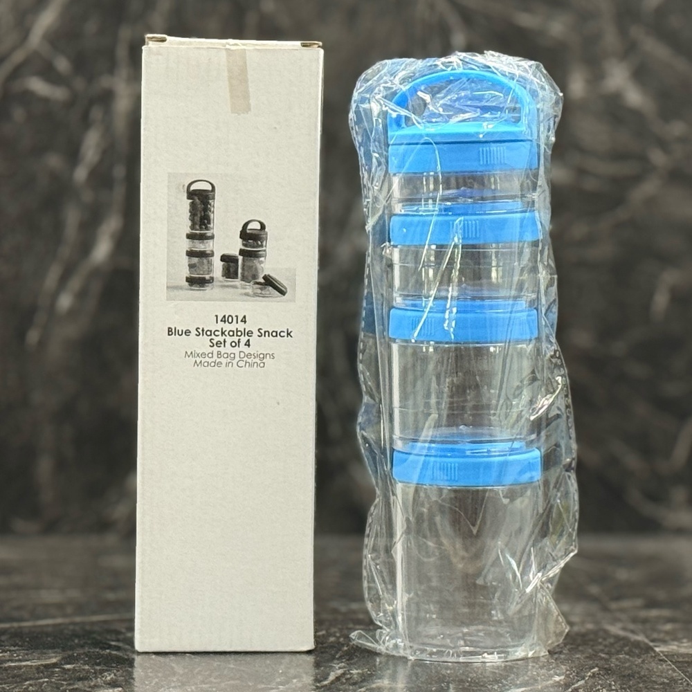 MIXED BAG DESIGNS Blue Stackable Portable Snack Containers